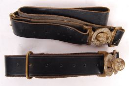 TWO VINTAGE POST-WWII BRITISH ARMY SERVICE CORPS BELTS