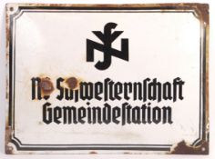 RARE ORIGINAL VINTAGE WWII GERMAN ENAMEL SIGN