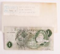 THE GREAT TRAIN ROBBERY - ORIGINAL £1 NOTE FROM TH