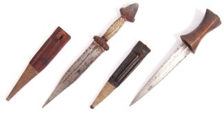 TWO EARLY 20TH CENTURY ANTIQUE SDANESE MAHDI BELT / ARM DAGGER