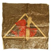 RARE WWI LARGE SECTION OF AIRCRAFT WRECKAGE FABRIC