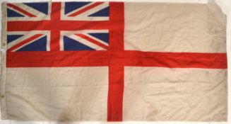 A LARGE WWII SECOND WORLD WAR ROYAL NAVY WHITE ENS