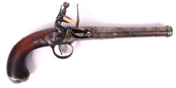 ANTIQUE 18TH CENTURY QUEEN ANNE FLINTLOCK PISTOL