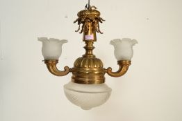 A 19th Century antique rise and fall lamp having a
