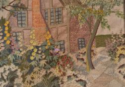 A Victorian 19th century framed and glazed wollen