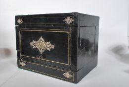 A 19th Century ebonised wood travelling tantalus h