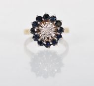 An English hallmarked 9ct yellow gold ring having