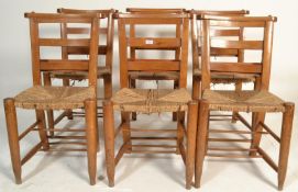 A set of 6 Victorian 19th century country beech wo