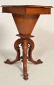 A 19th Century  Victorian walnut work box raised o