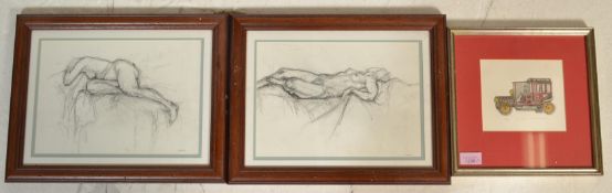 A 20th Century coloured etching on paper entitled