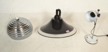 A vintage retro rise and fall ceiling light fittin