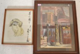 A 20th century watercolour painting on paper depic