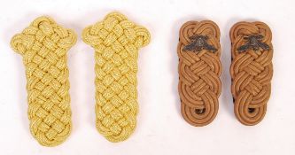 TWO PAIRS OF 20TH CENTURY MILITARY EPAULETTES
