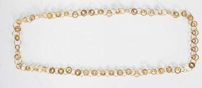 A stamped 9ct Italian gold ladies necklace constru