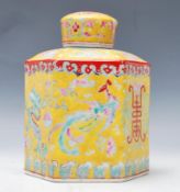 A Chinese 20th century hexagonal famille juane gin