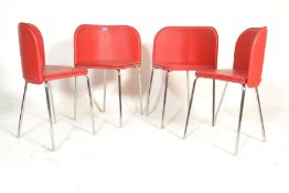 A set of four retro American diner style wedge din