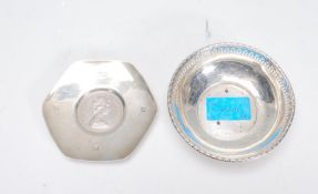 A silver hallmarked pin / trinket dish bowl having