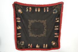 An early 20th Century French embroidered felt tabl