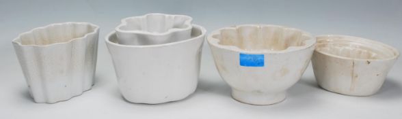A group of five ceramic jelly moulds dating from t