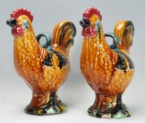 A pair of early 20th Century majolica glazed ceram