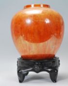 A Carlton Armand lustre vase of bulbous tapering f