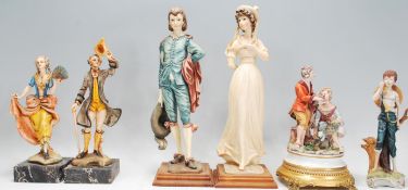 A group of Italian ceramic figurines to include a