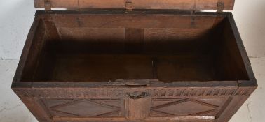 An 18th century antique oak coffer / chest having