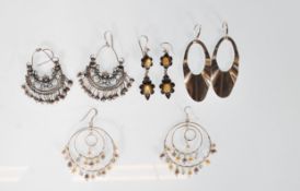 A selection of stamped 925 silver earrings to incl