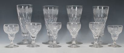 A good set of 6 acid etched 19th century sherry /