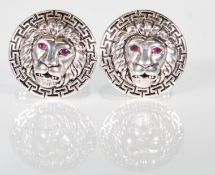 A pair of gentleman's silver cufflinks of round fo
