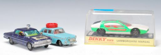 Three vintage 20th Century diecast model toy cars