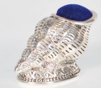 A stamped 925 silver pin cushion in the form of a
