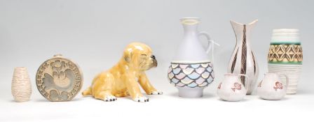 A small group of retro 20th Century mix ceramic wa