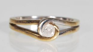 An English hallmarked 9ct white gold diamond solit