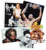 Autographed boxing memorabilia.