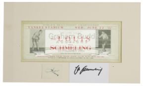 Joe Louis & Max Schmeling double-signed presentation,