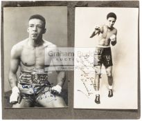 A pair of signed postcards of Randolph Turpin and his brother Dick Turpin, both signed in ink,