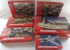 6 Airfix model kits inc D-Day Air and Sea assault, D-Day Gun Emplacement and D-Day coastal defence