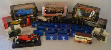 Collection of die-cast vehicles including Burago, Corgi & Lledo