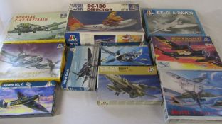 Selection of Italerie model kits inc Gulf War Jaguar A, DC-130 Director, Douglas C-47 skytrain &