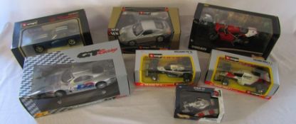 Selection of boxed die cast cars inc Burago and a Ducati motor bike