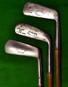 3x various blade putters - May Hew & McIntyre Falcon concentric back; A Hancocks Sandwell Pk GC
