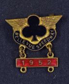 Belle Vue Speedway Enamel Badge with 1952 date bar, with aces emblem in black with wings, marked