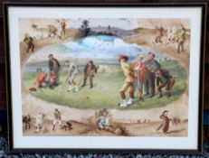 Pipeshank, George (John Wallace) c.1890 Original Copes Tobacco Chromolithograph Golfing