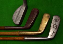 4x various metal, brass and alloy putters - Ray Mills Model; Mcoy Edinburgh early brass blade;