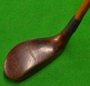 Auchterlonie dark stained persimmon mallet head putter - original St Andrews bowed shaft overall