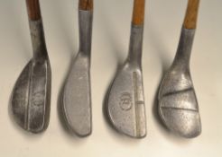 4x various alloy putters - Cassidy Vee Model; rare D Stephens Model by Cowan Golf Co; Mills RG1