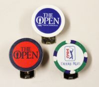 2017 Open Golf Championship Genuine Casino Red and Blue Chip Money Clips (2) - plus TPC Deere Run