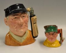 2x Royal Doulton golfing character jugs - to incl 