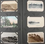 Early 1900's Golf Postcard Album (70) - containing a large collection of various UK, USA, Glamour,